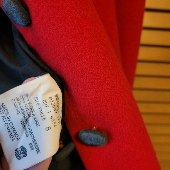 Peter Nygard Red & Black Wool Blend Jacket with Pockets - Picture 6 of 8